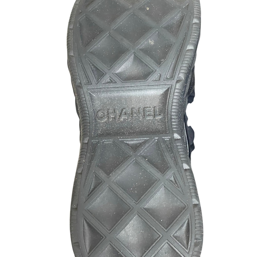 Chanel G38035 Black Nylon Suede Sneakers CC Logo Trainer Shoes EU 39 US 8.5 - Picture 12 of 15